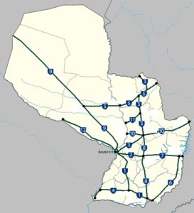 Mapas de rutas del Paraguay