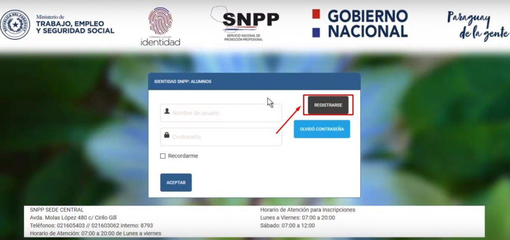 Snpp cursos tutorial para registrarse