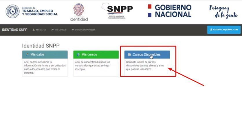 Snpp cursos tutorial para registrarse cursos disponibles