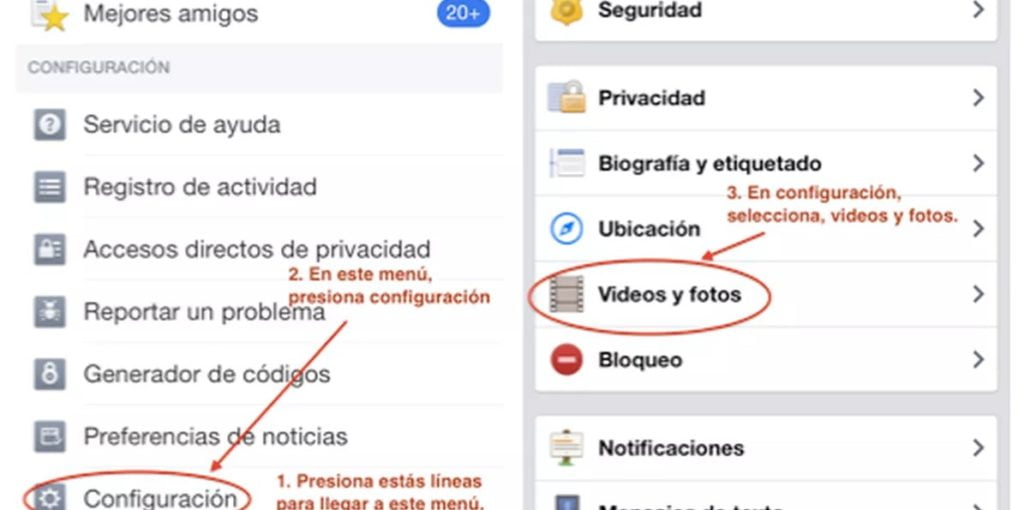 Desactivar los videos automáticos de Facebook