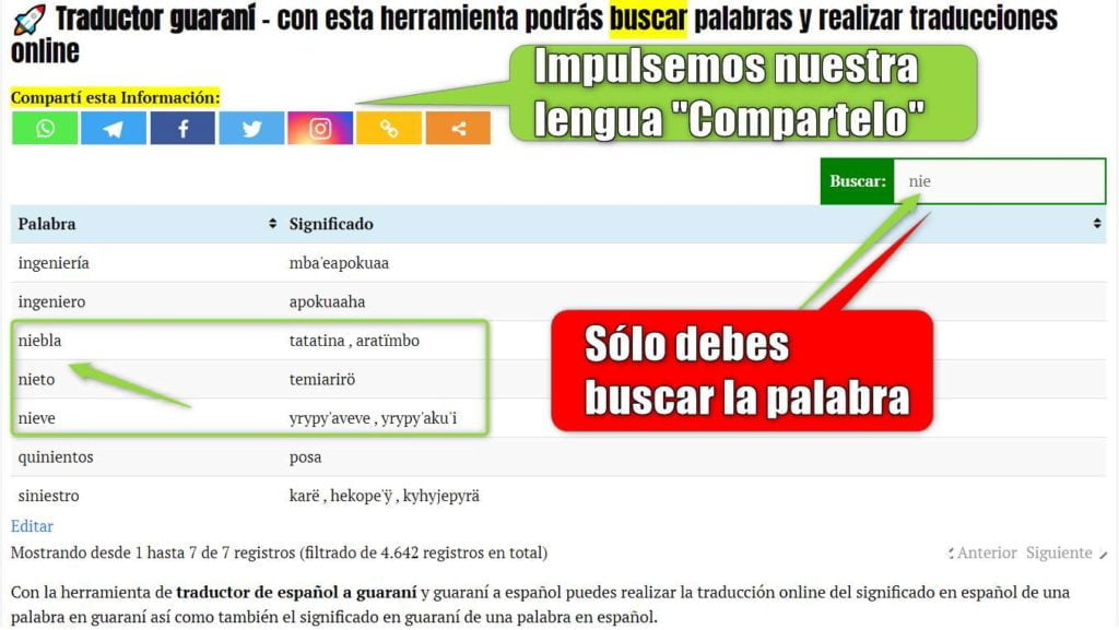 traductor guarani y diccioario guarani traducir palabras en guarani