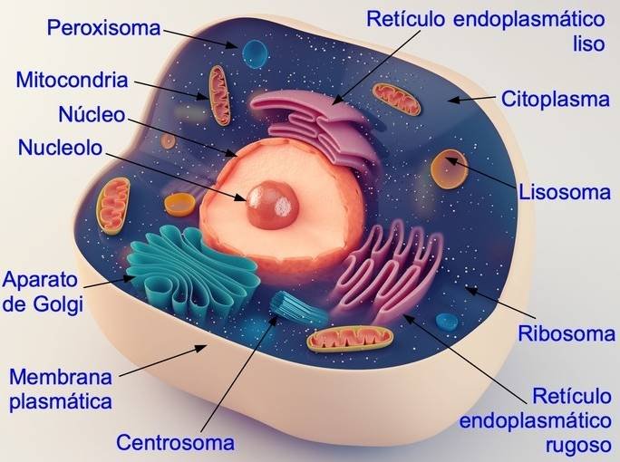 Partes principales de la célula animal