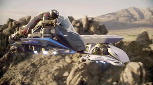 Las versión militar de The Speeder, tiene un complemento ideal. Otra moto que sirve para carga y se conduce autónomamente vinculada a la moto tripulada
