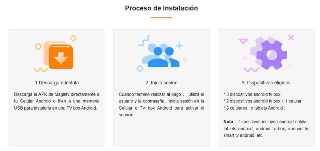 proceso de instalación de Magis Tv