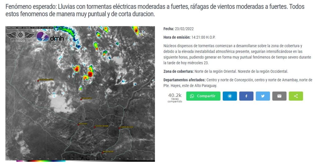 Alerta Meteorológica 23-02-2022