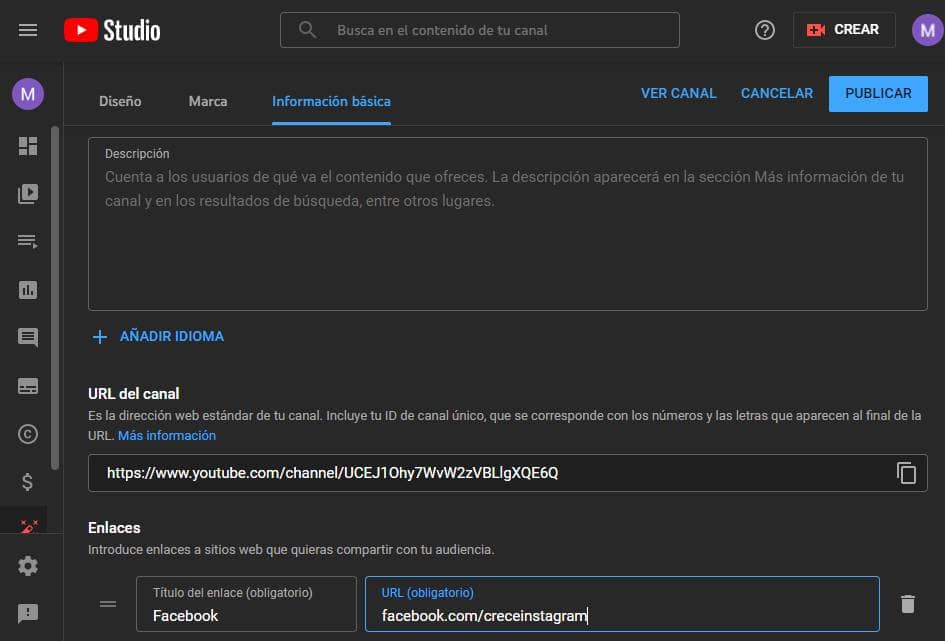 Modificar información básica